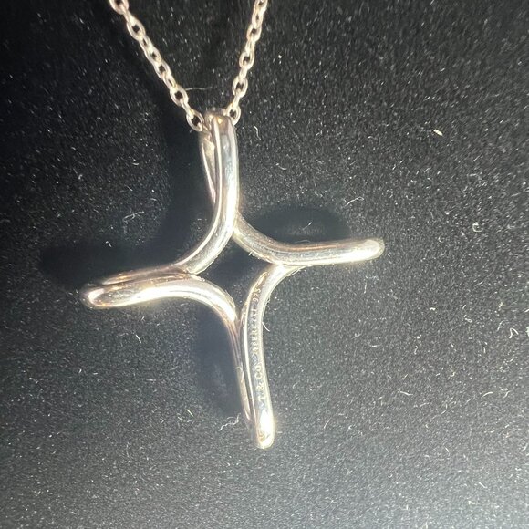 Authentic Tiffany Infinity Cross Silver Necklace - Picture 2 of 6